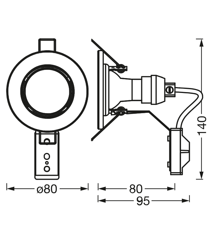 Recess Set Incl. GU10 3x2W Geborsteld nikkel Van Ledvance - Ze worden aangesloten op de meegeleverde GU10-fitting met snoer in het plafond (meegeleverd) en vervolgens zoals gebruikelijk op het lichtnet aangesloten.