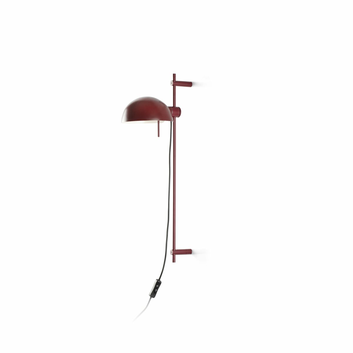 Matilda 60cm Bourgondië wandlamp Van Faro Barcelona - Matilda is een bordeauxrode wandlamp met een beweegbare arm, ontworpen in een geometrische en minimalistische stijl die in elke kamer past.