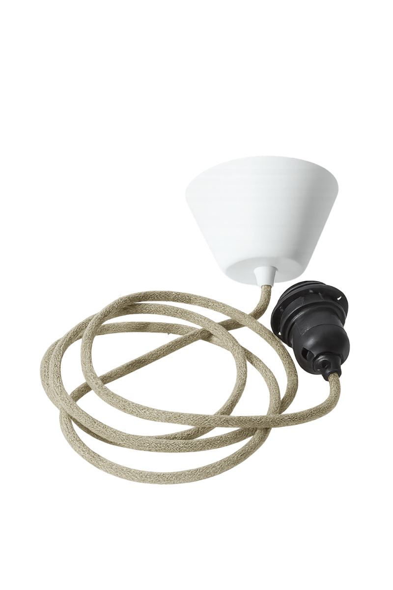 Plafondophanging textiel 2m Natuur Van Alde & Lind - De kleur "linnen natuur" is neutraal en past op alle plafondlampenkappen, ongeacht de kleur.