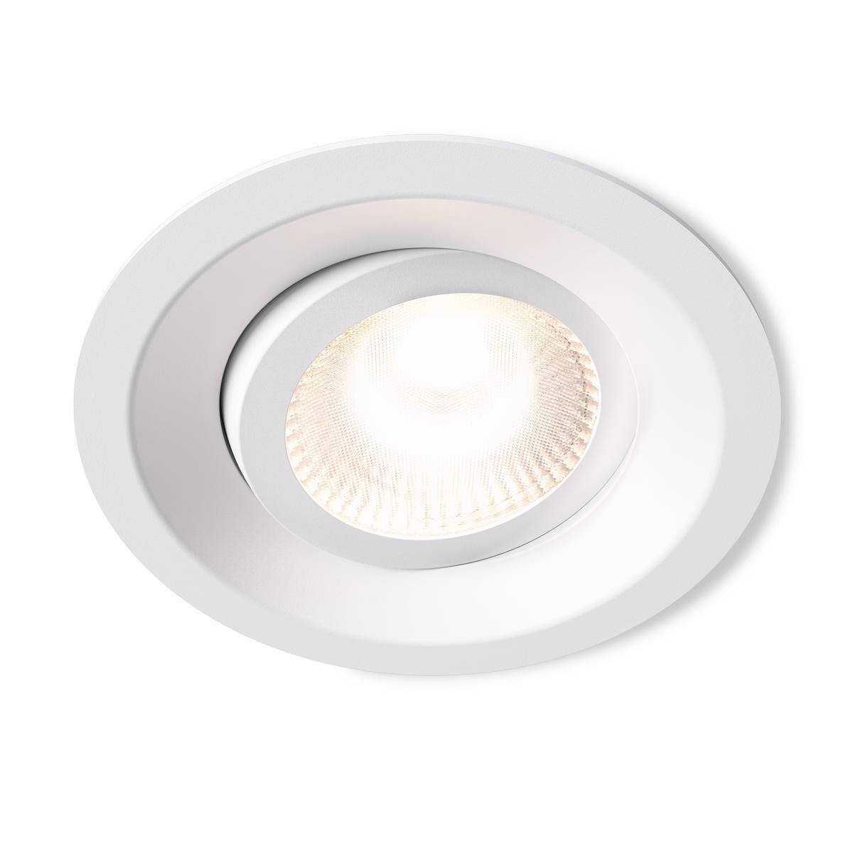 Downlight DWN-01 kantelbaar 6P Wit Van Plejd - DWN-01 heeft een instelbare kleurtemperatuur en kan worden ingesteld op een vaste temperatuur of dimmen tot warm.