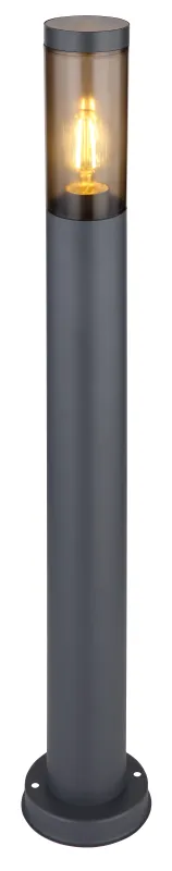 Boston 80cm Antraciet lichtpaaltjes Van Globo Lighting - Tillverkad i rostfritt st&aring;l med en r&ouml;kf&auml;rgad plastsk&auml;rm ger den ett mjukt och behagligt ljus.