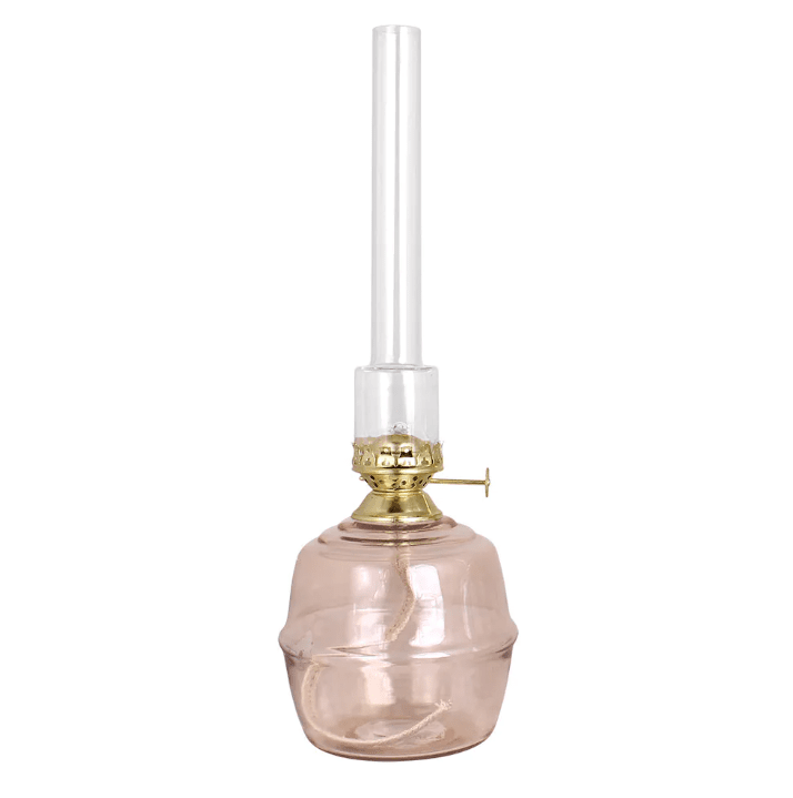 Kerosene Lamp Majken Big Roze Van Strömshaga - Branderbuizen van helder glas en branders van messing.
