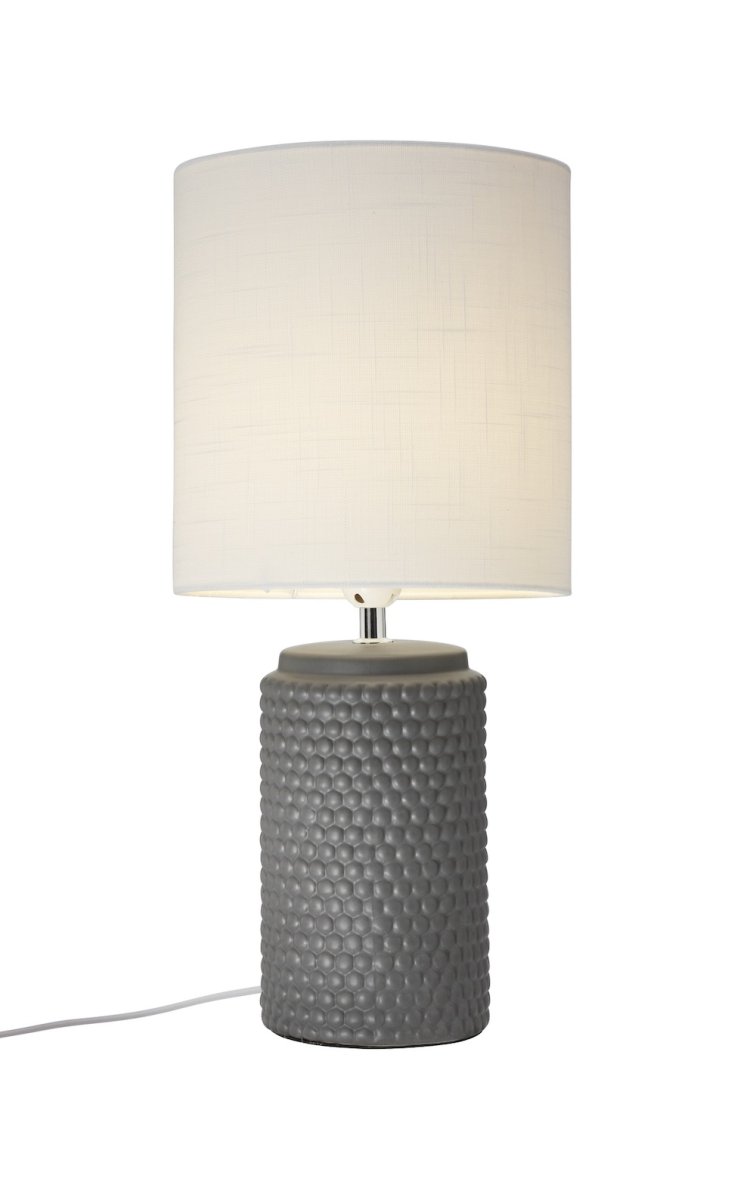 Bubble 50cm Grijs tafellamp Van Cottex - De Bubble tafellamp is een stijlvolle keramische lamp met een unieke bubbelstructuur op de voet.
