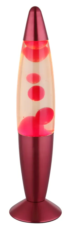 Etna ROOD kinderlamp Van Globo Lighting - Etna &auml;r en fascinerande lavalampa med klar v&auml;tska och r&ouml;tt vax som sm&auml;lter l&aring;ngsamt och skapar hypnotiska ljuseffekter.