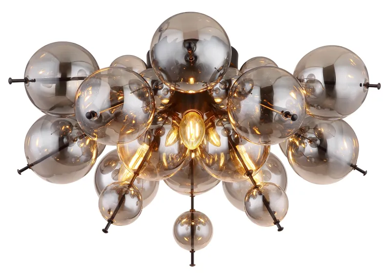Udo Ø55 Rookkleurig plafondlamp Van Globo Lighting - Perfekt f&ouml;r vardagsrum, sovrum eller matsalar d&auml;r den bidrar till en stilfull och inbjudande milj&ouml;.