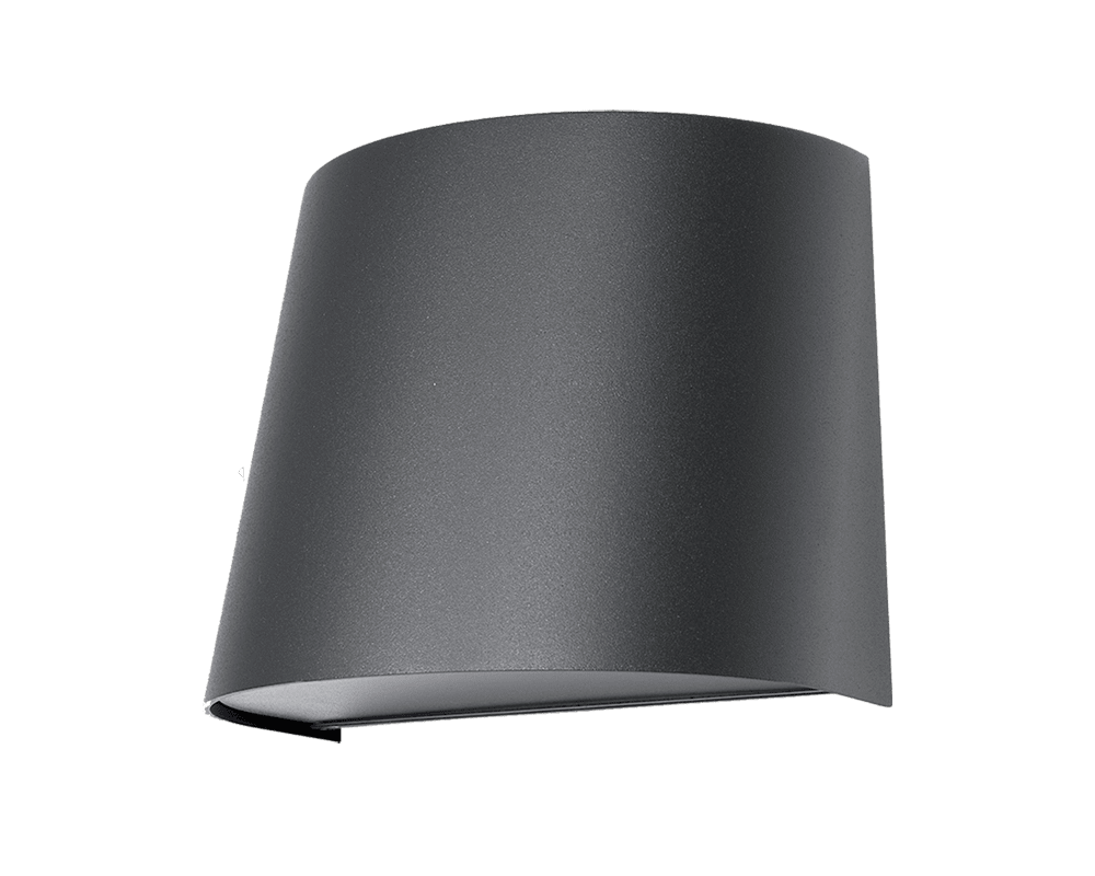 Mini Antraciet buitenlamp Van Westal - De Mini wandlamp is gemaakt van geanodiseerd aluminium, gepoedercoat in de kleur antraciet en heeft een anti-schitteringslaag van PET-G.