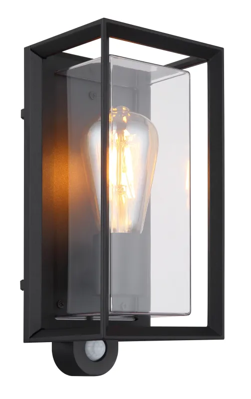 Logana Zwart buitenlamp Van Globo Lighting - Med sin rektangul&auml;ra design och unika ljusspridning kombinerar den stil och funktion.