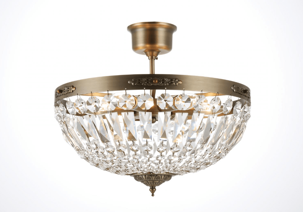 Rhea Ø40 Antiek messing kristal Van Norrsken Design - Deze lamp creëert een verfijnde sfeer en is een blikvanger in elk interieur.