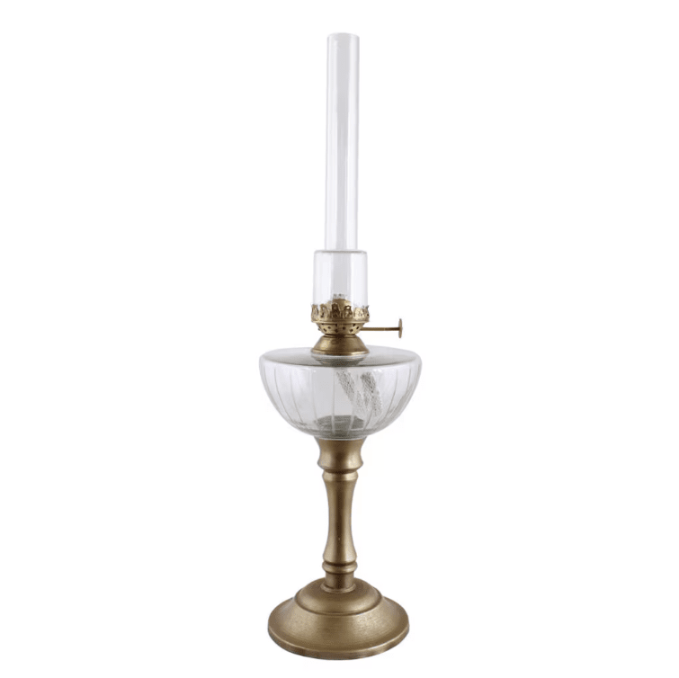 Kerosene table lamp Goud/messing Van Strömshaga - Geschikt voor lont onderdeelnummer 116210 en branderbuis onderdeelnummer 121810G.