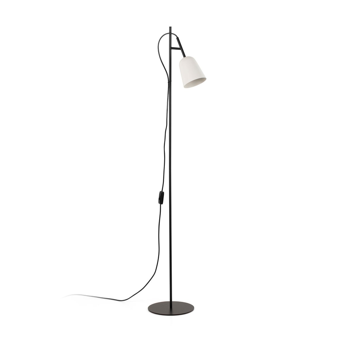 Studio Wit vloerlamp Van Faro Barcelona - Studio is een stijlvolle staande lamp, ontworpen door Nahtrang, ge&iuml;nspireerd op het klassieke design uit de jaren 50 - tijdloos en toch modern.