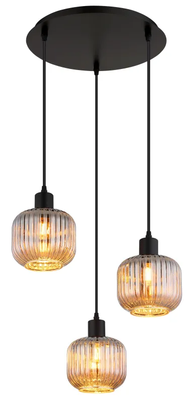 Tom Ø42 Rookkleurig hanglamp Van Globo Lighting - Den mattsvarta metallen ger ett modernt uttryck och passar perfekt in i olika inredningsstilar.