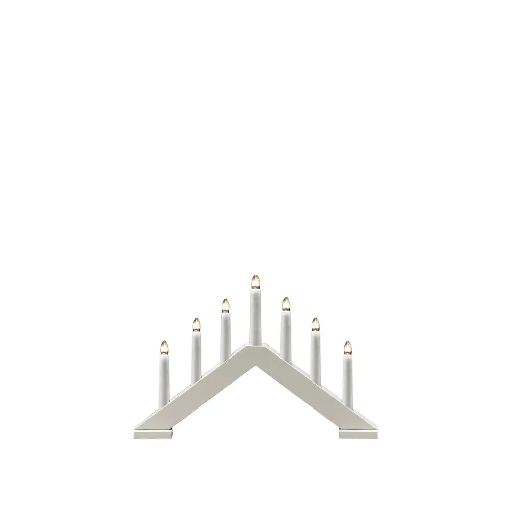 Candelabra 7 Lights Wit Van Konstsmide - Geef uw huis een tijdloze en stijlvolle kerstsfeer met deze elegante Advent-kandelaar van wit gelakt hout.