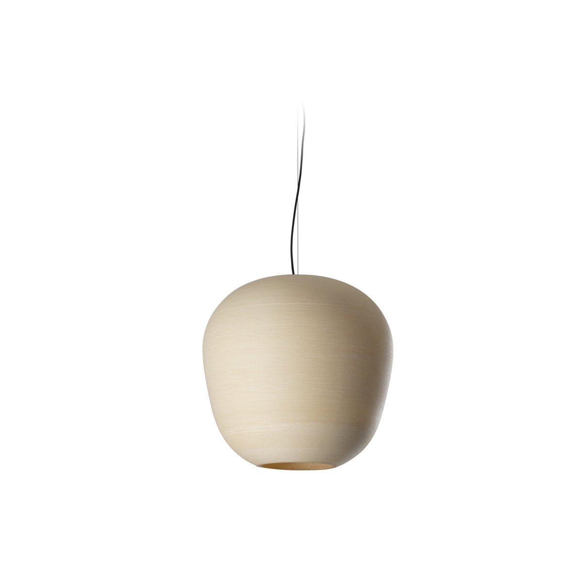 Tierra Ø52 Beige hanglamp Van Faro Barcelona - Het unieke, onregelmatige oppervlak geeft een authentieke ambachtelijke uitstraling, terwijl de bijenkorfachtige vorm een warm en zacht licht verspreidt.