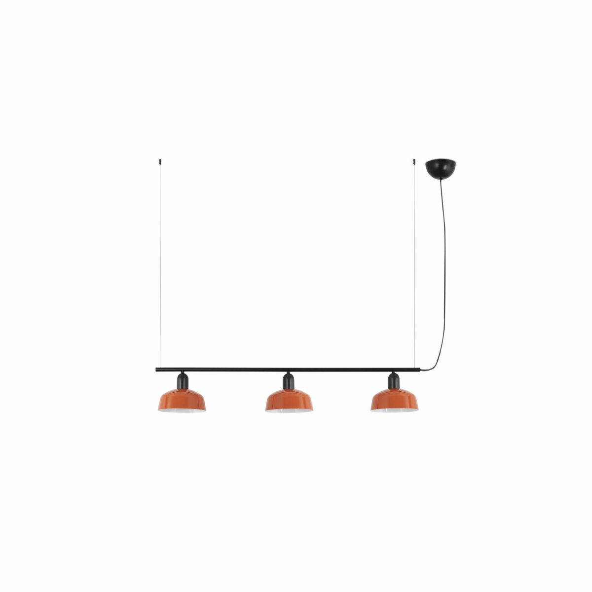 Tatawin 100cm Rood-oranje hanglamp Van Faro Barcelona - De vorm van de lampenkap is ge&iuml;nspireerd op de daken van de traditionele huizen in Tataouine, een stad in het zuidoosten van Tunesi&euml;.
