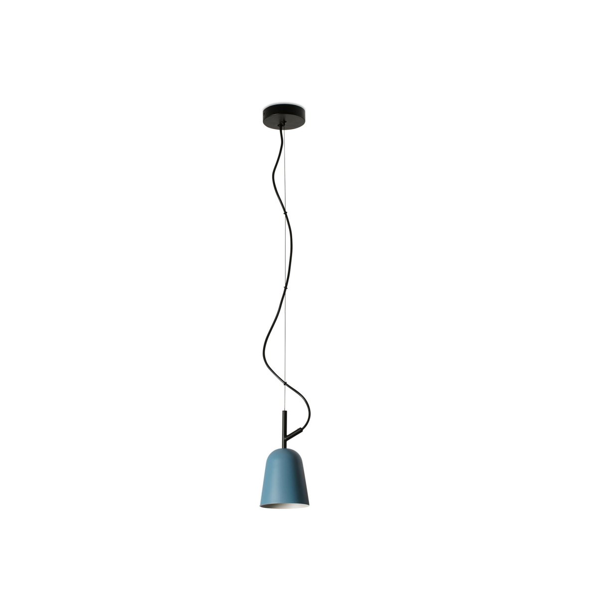 Studio Ø10 Blauw hanglamp Van Faro Barcelona - De unieke kabelklem in de vorm van een boomtak geeft de lamp een persoonlijk en speels karakter.