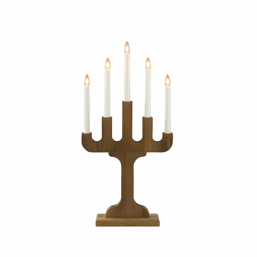 Candelabra 5 Lights Okkernoot Van Konstsmide - Met vijf lampjes verspreidt het een warm en sfeervol licht, wat zorgt voor een gezellige sfeer tijdens de wintermaanden.