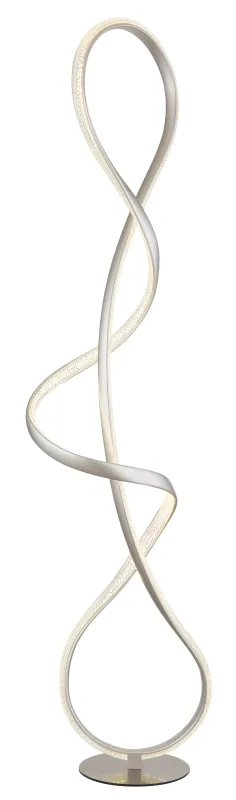 Swirl Nikkel vloerlamp Van Globo Lighting - Med en kompakt storlek och en kraftfull LED-teknik p&aring; 2260 lumen och 4000K ger den klar och behaglig belysning.