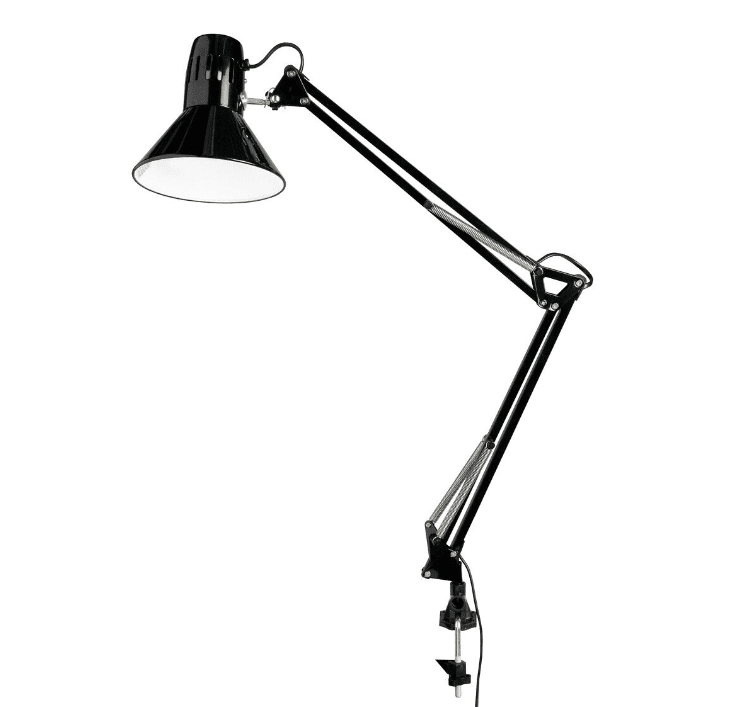 Venla Zwart klemlamp Van Airam - Klassieke en tijdloze bureaulamp en binnenverlichting.