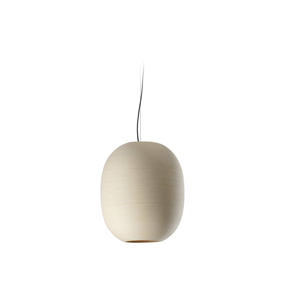 Tierra Ø47 Beige hanglamp Van Faro Barcelona - Tierra 470 is een hanglamp ontworpen door H&eacute;ctor Serrano, gemaakt van 3D-geprint PLA en gerecyclede cellulose van dennenhout - een bioplastic materiaal met een unieke, onregelmatige textuur.