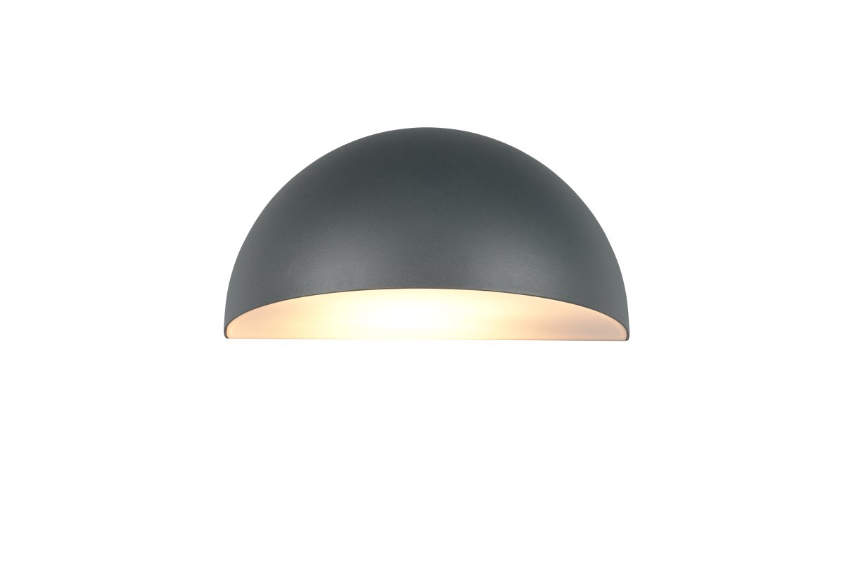 Maas 27cm Antraciet buitenlamp Van Trio Lighting - Maas is een stijlvolle wandlamp met een zacht afgeronde vorm in een moderne antracietkleurige tint.