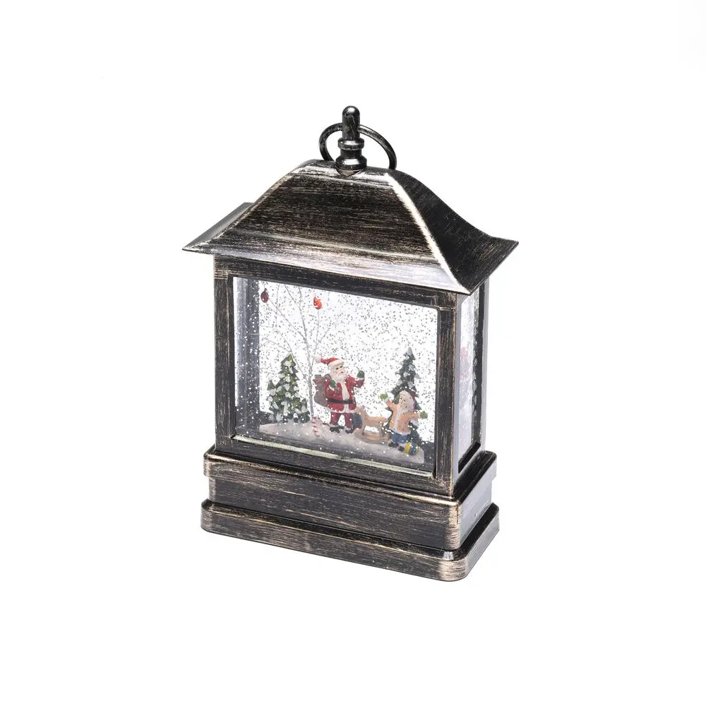 Met Water Gevulde Lantaarn Met Kerstman Bruin Van Konstsmide - Verspreid magie in de winterse duisternis met deze met water gevulde lantaarn met de Kerstman en kinderen!