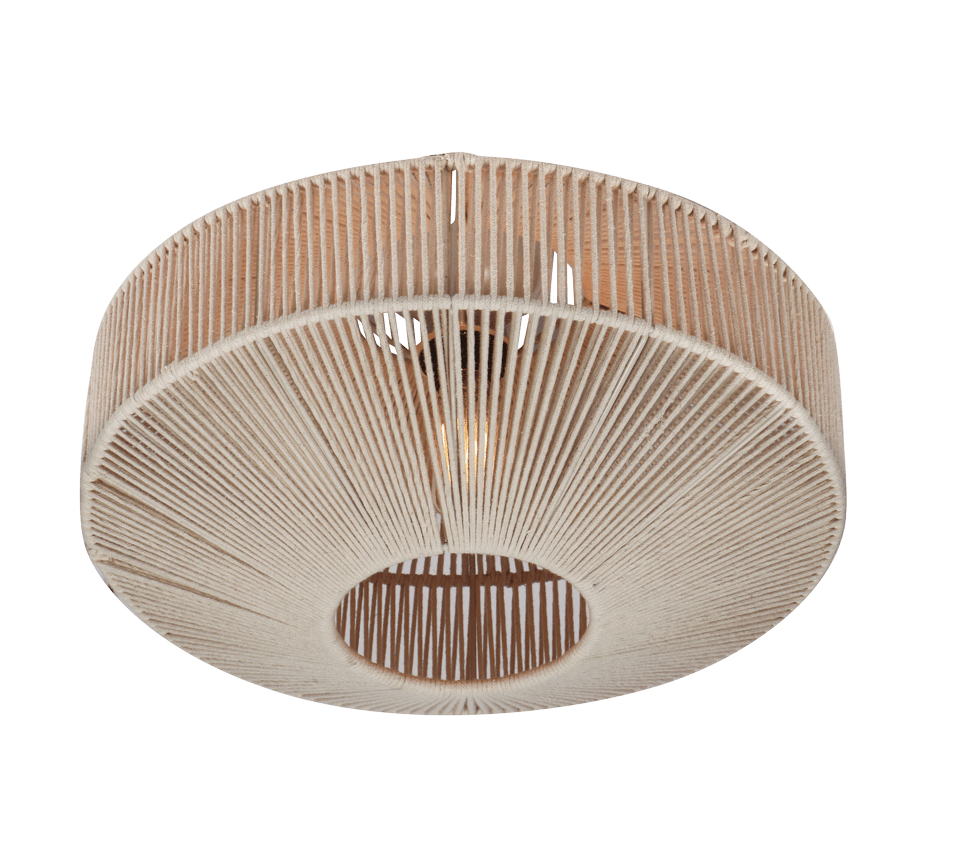 Svea Ø46 Beige plafondlamp Van Trio Lighting - De zorgvuldig geweven katoenen kap cre&euml;ert een prachtig lichtspel en geeft de kamer een warme en levendige sfeer.
