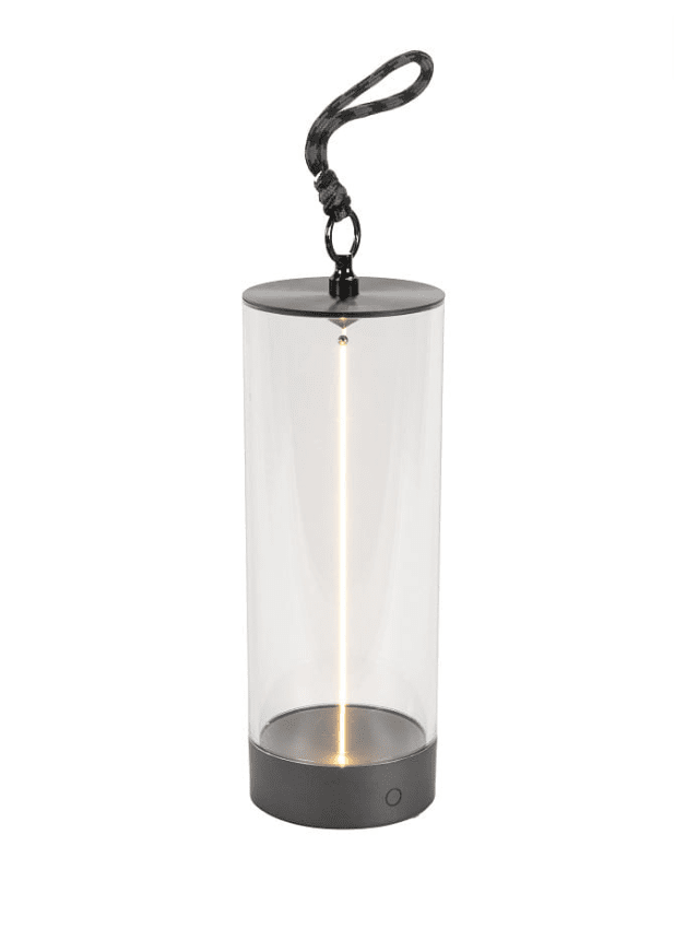Edison 24cm Antraciet Draagbare Van Konstsmide - Dankzij het handvat kunt u de Edison eenvoudig als hangende lantaarn gebruiken, maar als u hem liever wilt laten staan, kunt u het handvat er eenvoudig afhalen.