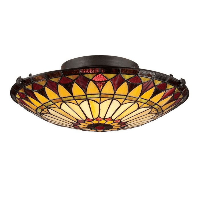 West End Ø42 Veelkleurig Van Elstead Lighting - Het scherm wordt met de hand geassembleerd met behulp van de traditionele koperfolietechniek, waardoor een authentiek en hoogwaardig ontwerp wordt gegarandeerd.