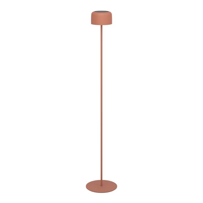 Roccanova 120cm ROOD solarlamp Van Eglo - De lamp laadt u eenvoudig op via het zonnepaneel of de meegeleverde USB-kabel en beschikt over een touchdimmer met drie helderheidsniveaus, waarmee u de verlichting naar wens kunt aanpassen.