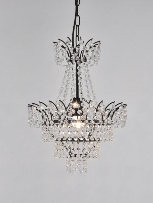 Estelle Ø35 Zwart kristal Van Norrsken Design - De Estelle kristallen kroonluchter in het zwart combineert tijdloze glamour met een moderne chromen afwerking voor een opvallende indruk.