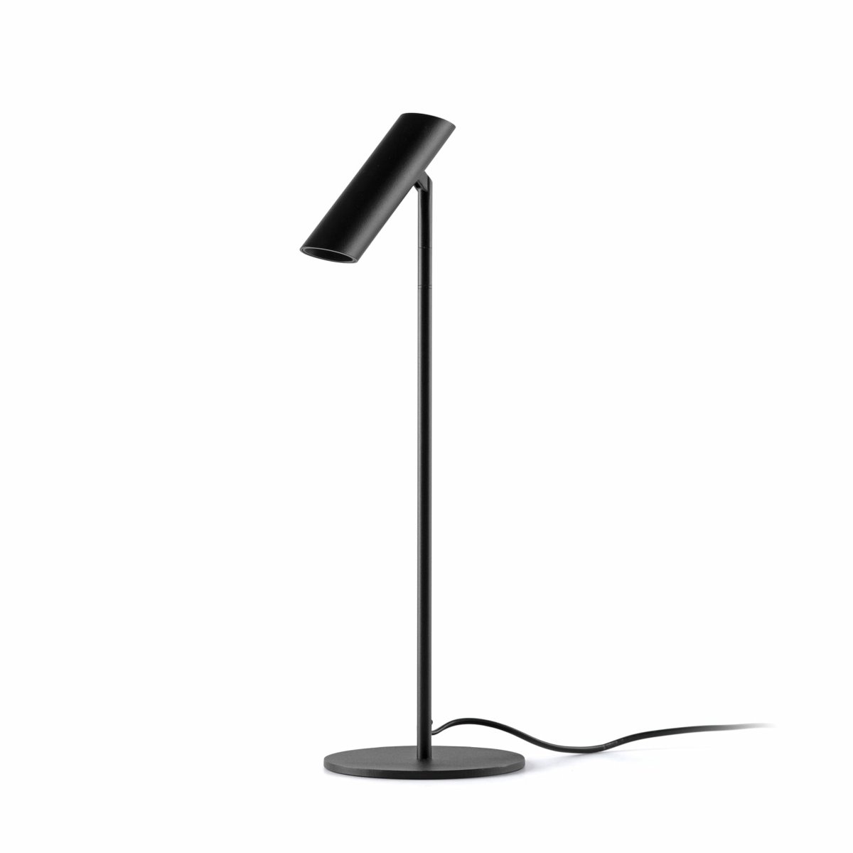 Leo 48cm Zwart bureaulamp Van Faro Barcelona - Leo is een zwarte tafellamp met ge&iuml;ntegreerde led die veelzijdigheid combineert met modern design.
