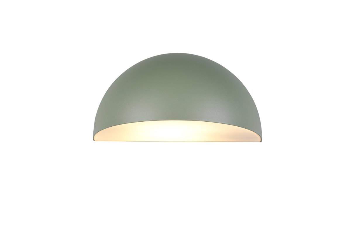 Maas 27cm Groente buitenlamp Van Trio Lighting - Maas is een stijlvolle wandlamp met een zacht ronde vorm in een moderne saliegroene tint.