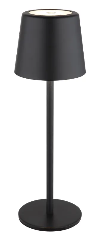Vancouver 28cm Zwart Draagbare Van Globo Lighting - Gemaakt van matzwart metaal met een opaalkleurige kunststof kap, geeft hij een stijlvolle en verfijnde indruk.