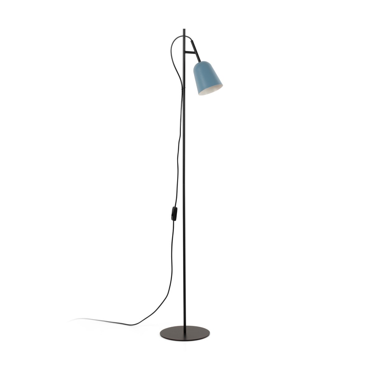 Studio Blauw vloerlamp Van Faro Barcelona - Studio is een stijlvolle staande lamp, ontworpen door Nahtrang, ge&iuml;nspireerd op het klassieke design uit de jaren 50 - tijdloos en toch modern.