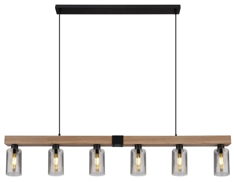 Hadera 140cm Natuur hanglamp Van Globo Lighting - Lampan kombinerar funktionalitet med estetik och passar perfekt &ouml;ver matbordet eller i vardagsrummet.