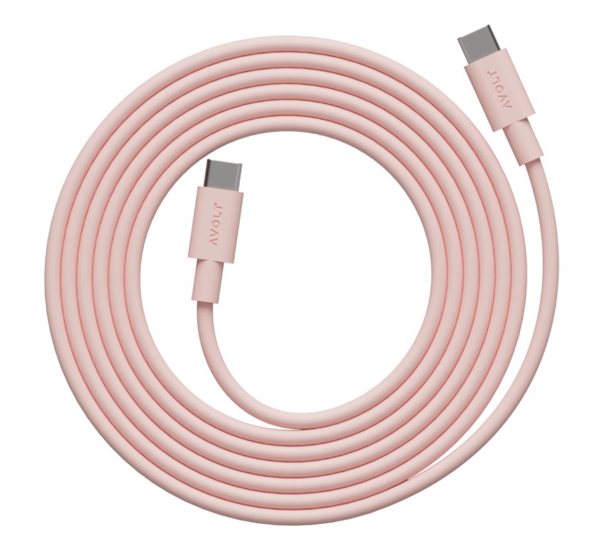Cable 1 USB C to USB C Charging Cable, 2m Roze Van Avolt - Perfect te combineren met andere producten van Avolt &ndash; Functie en vorm komen samen, waar u ook bent.