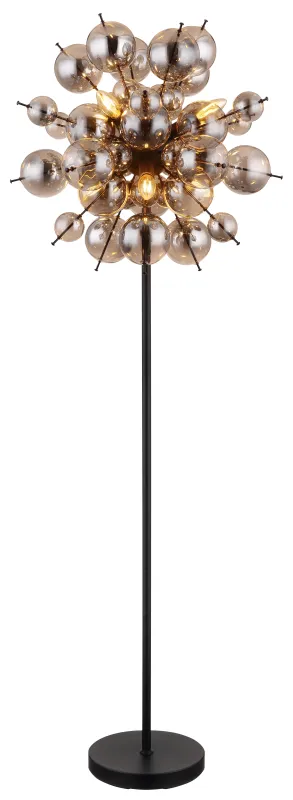 Udo Rookkleurig vloerlamp Van Globo Lighting - Ge ditt hem en modern och extravagant touch med Udo golvlampa &ndash; en perfekt kombination av design, funktion och atmosf&auml;riskt ljus.