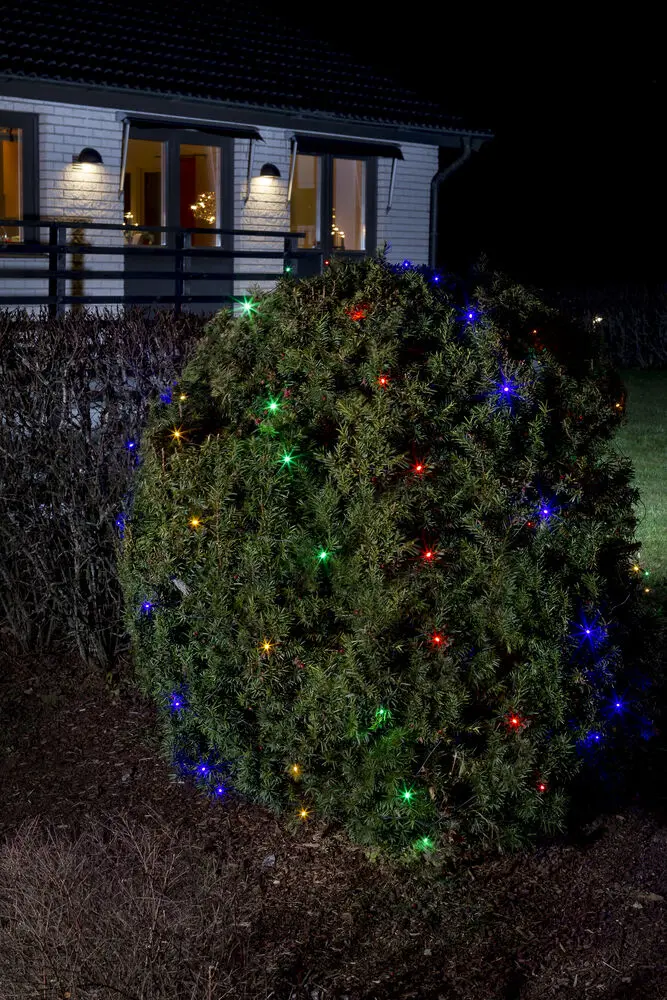 Lichtnet multi-colour 1,5m Veelkleurig Van Konstsmide - Feestelijke lamp met 64 kleurrijke LED-lampjes &ndash; Ideaal voor het decoreren van struiken, hekken of muren.