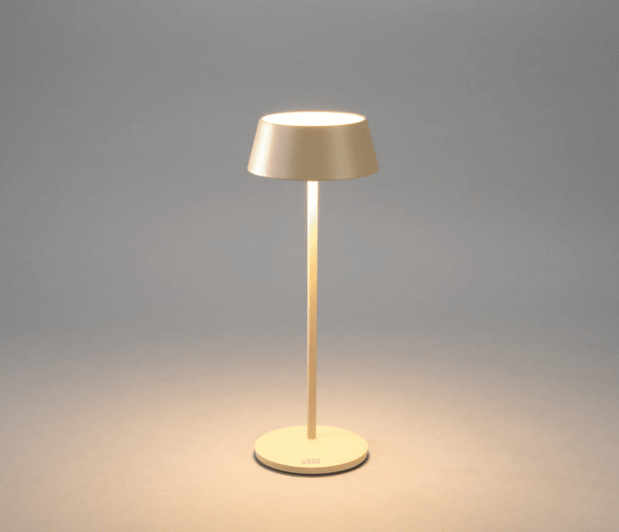 Menton 30cm Zand Draagbare Van Konstsmide - De lamp is voorzien van een touchdimmer waarmee u de helderheid en kleurtemperatuur kunt aanpassen van warmgeel licht tot warmwit licht.
