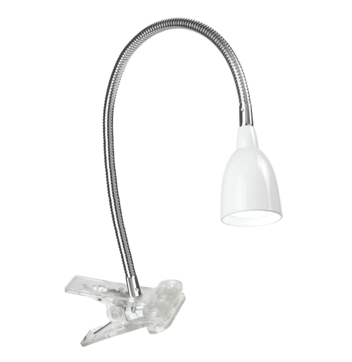 Stella Wit klemlamp Van Airam - Bevestig de lamp met de klem aan de rand van een tafel of plank.
