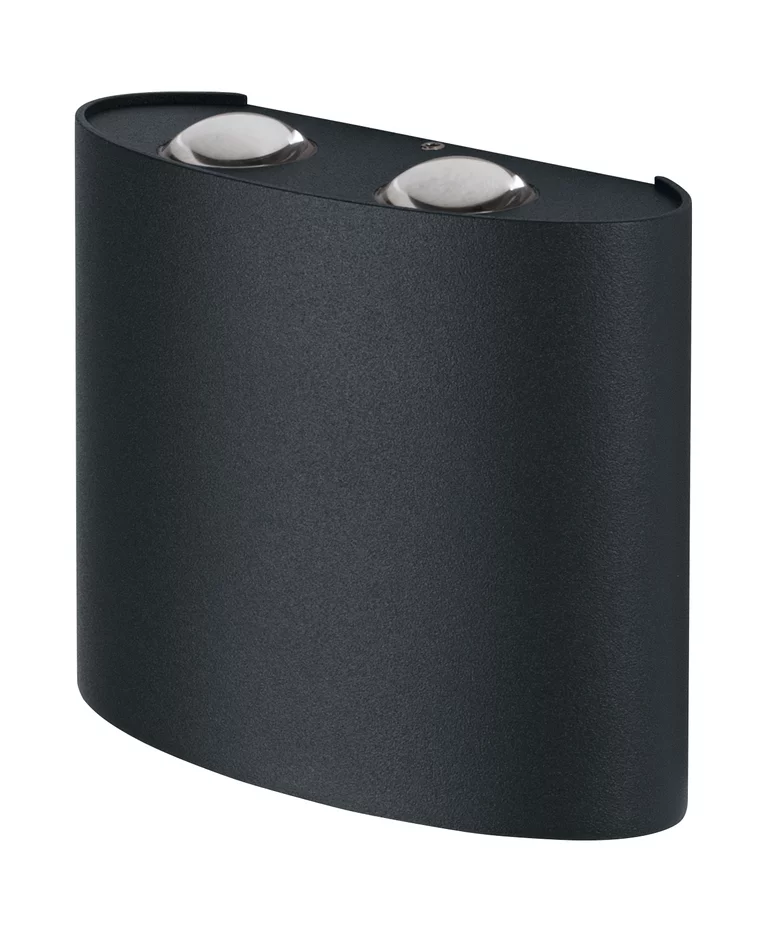 Deco II UpDown Donkergrijs buitenlamp Van Ledvance - Deco II UpDown&nbsp;&auml;r en stilren och modern v&auml;gglampa som skapar en effektfull ljusspridning b&aring;de upp&aring;t och ned&aring;t.