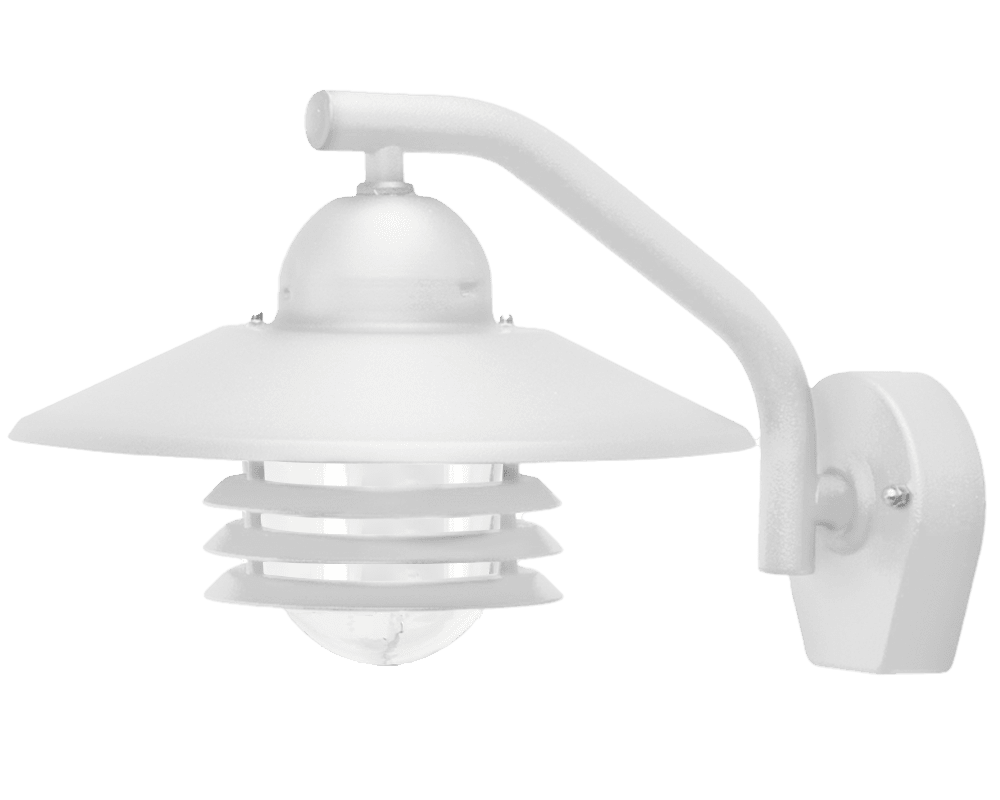  Tellus Wit buitenlamp Van Westal - De Tellus Ned wandlamp is een in Zweden vervaardigd armatuur met een E27-fitting en een heldere glazen kap die de lichtbron omringt en voor een diffuus licht zorgt.