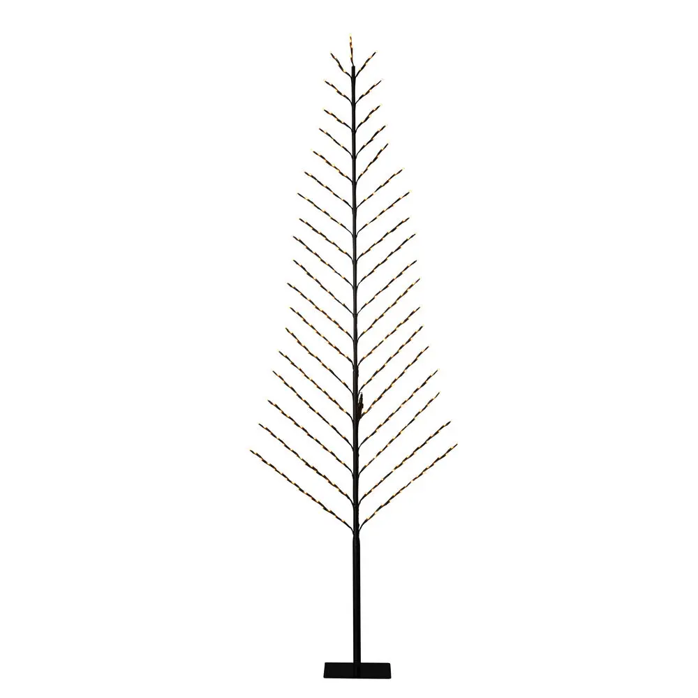 2D Zwart Hout 240cm Zwart Van Konstsmide - Modern en stijlvol &ndash; Deze 2D-draad in zwart metaal combineert minimalisme met wintermagie.