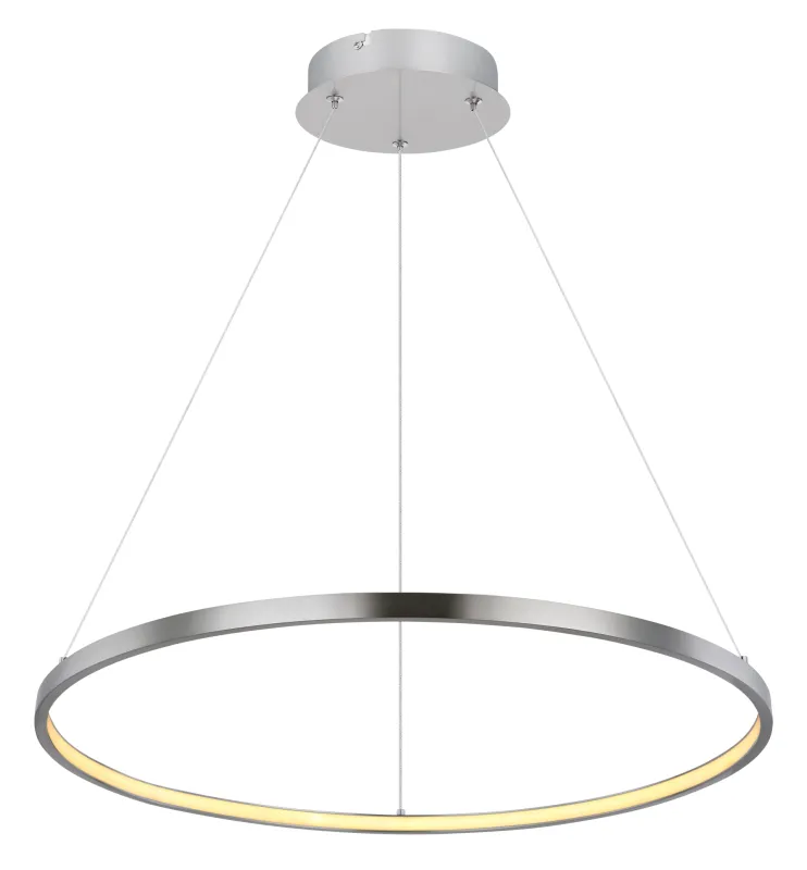 Ralph Ø60 Nikkel hanglamp Van Globo Lighting - Den moderna, runda takpendeln Ralph i matt nickel &auml;r en stilren blickf&aring;ngare i ditt hem.