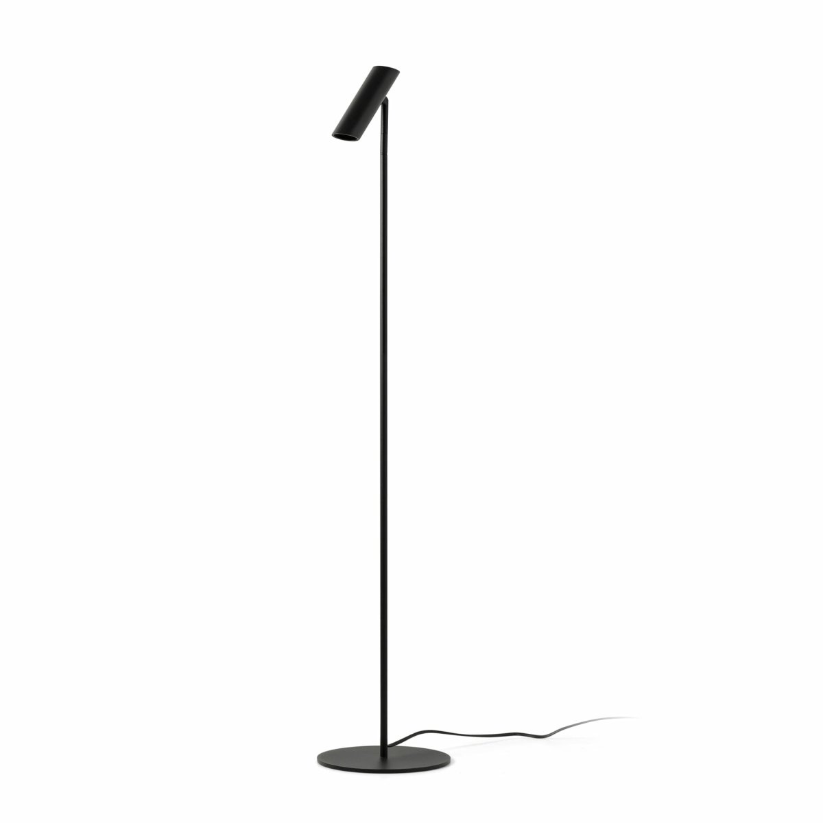 Leo Zwart vloerlamp Van Faro Barcelona - Leo is een zwarte staande lamp met ge&iuml;ntegreerde led die veelzijdigheid combineert met modern design.