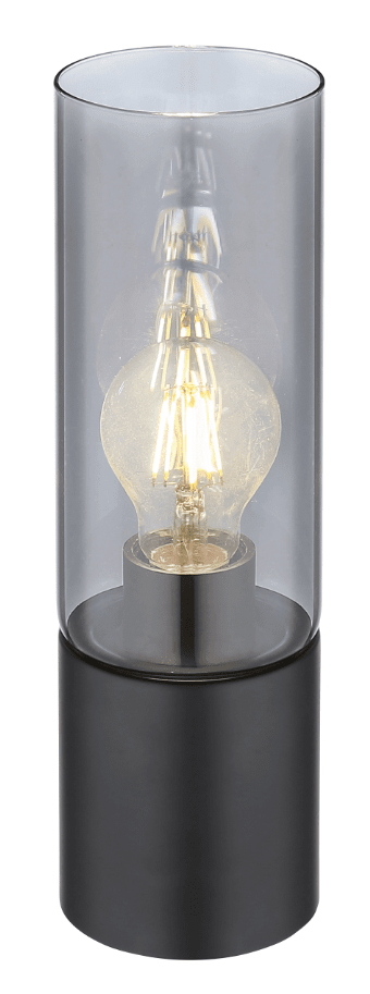Annika 30cm Zwart tafellamp Van Globo Lighting - Met een hoogte van 30 cm is hij een stijlvolle blikvanger op het nachtkastje, in de woonkamer of op een bijzettafel.