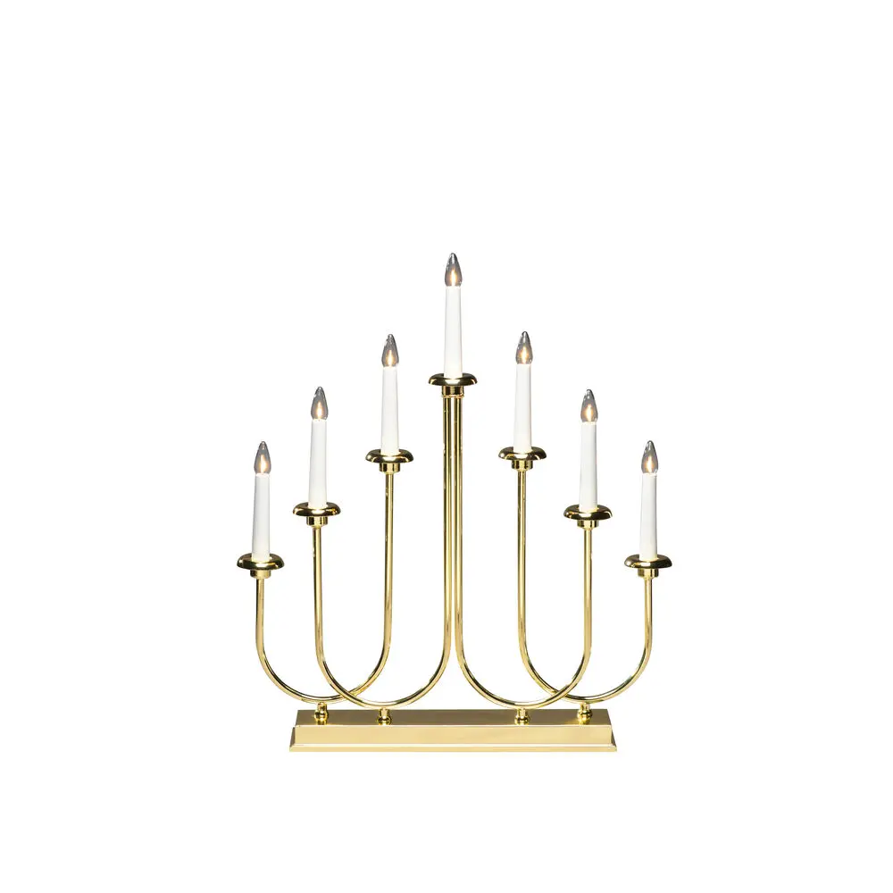 Candelabra 7 Lights Messing Van Konstsmide - Cre&euml;er een luxueuze en uitnodigende kerstsfeer met deze stijlvolle Adventkandelaar met een messing afwerking.