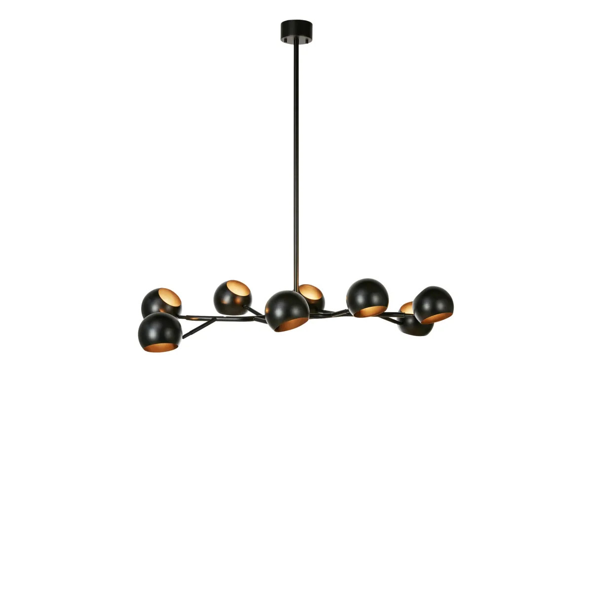 Edgar 55cm Zwart hanglamp Van Markslöjd - Elke lampenkop heeft aan de boven- en onderkant een opening waardoor licht doorgelaten wordt.