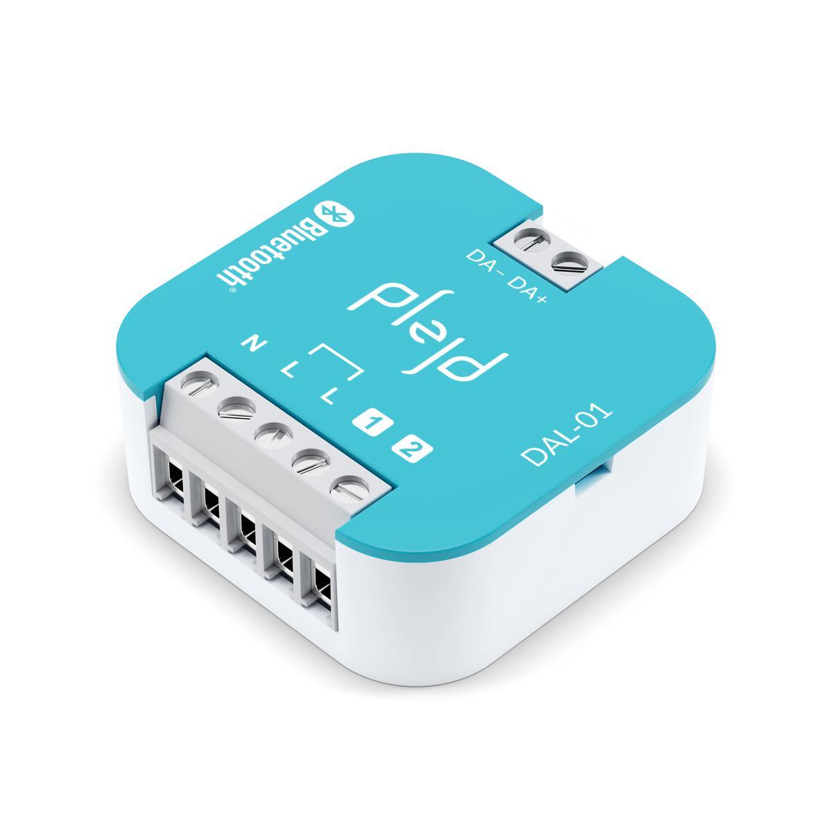 DALI broadcast DAL-01 Van Plejd - Het product heeft een ingebouwde voeding voor de voeding van maximaal 64 apparaten via de DALI-bus, waardoor er geen extra apparatuur nodig is, behalve DALI-armaturen of drivers.