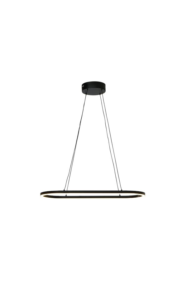 Oda 76cm Zwart hanglamp Van Aneta Lighting - Het geeft een warm wit, aangenaam licht en met de verstelbare draden kunt u de gewenste hoogte kiezen.